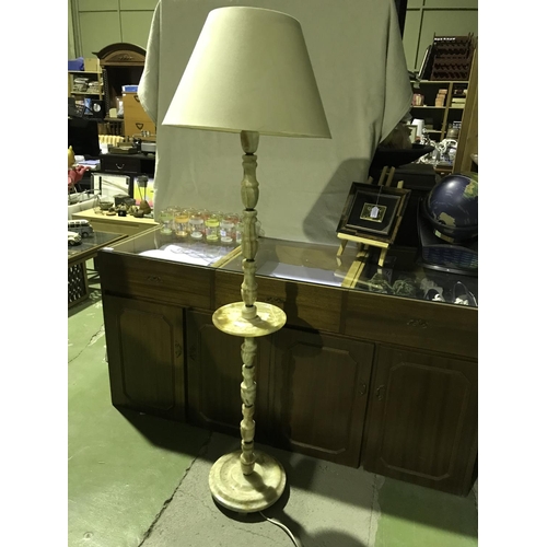 275 - Vintage Onyx Floor Standing Lamp (150cm H. - Lamp Holder May Need Attention)