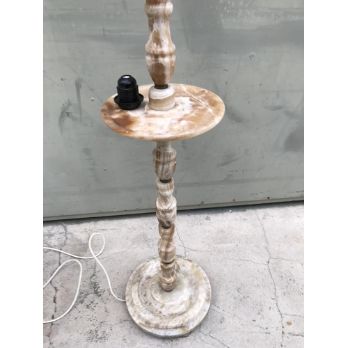 275 - Vintage Onyx Floor Standing Lamp (150cm H. - Lamp Holder May Need Attention)