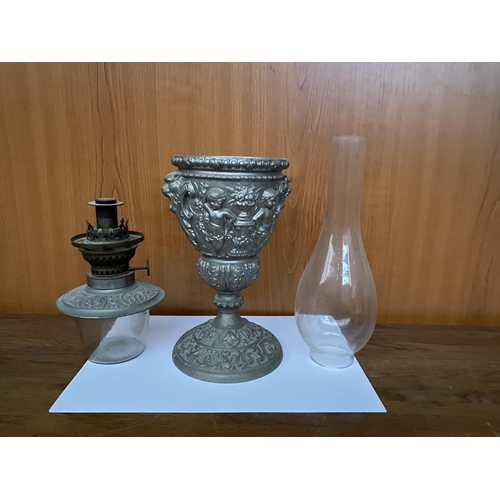 164 - Antique Art Nouveau French Oil Lamp