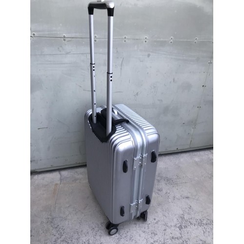 169 - Flyjack Lightweight Aluminium Hand Travel Luggage on Castors (No Key - 56cm H. x 33cm W. x 23cm D.)