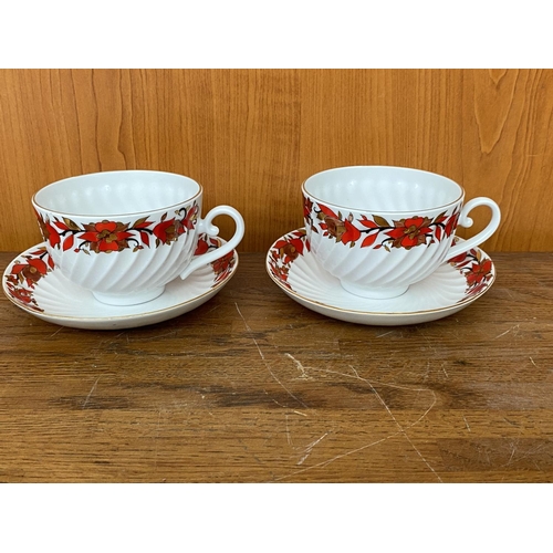 183 - x2 LFZ Russian Lomonosov Fine Porcelain Tea Cups and Saucers