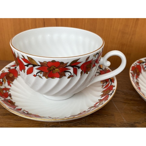 183 - x2 LFZ Russian Lomonosov Fine Porcelain Tea Cups and Saucers