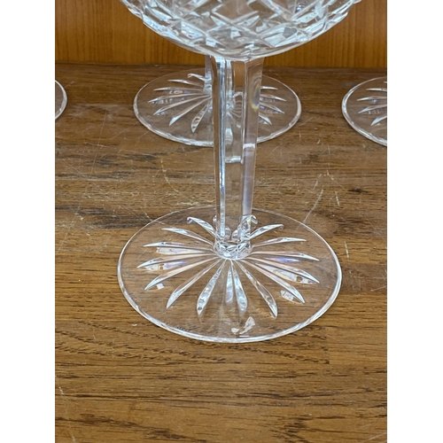 184 - x6 Waterford Oversized Crystal Wine Glasses, Signed