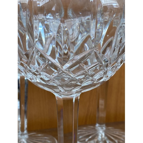 184 - x6 Waterford Oversized Crystal Wine Glasses, Signed