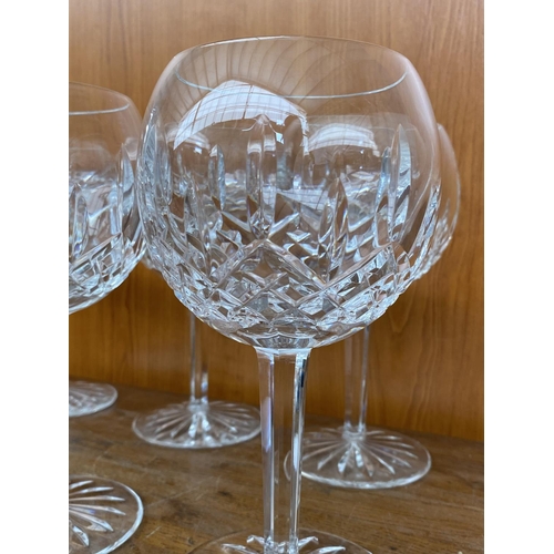 184 - x6 Waterford Oversized Crystal Wine Glasses, Signed