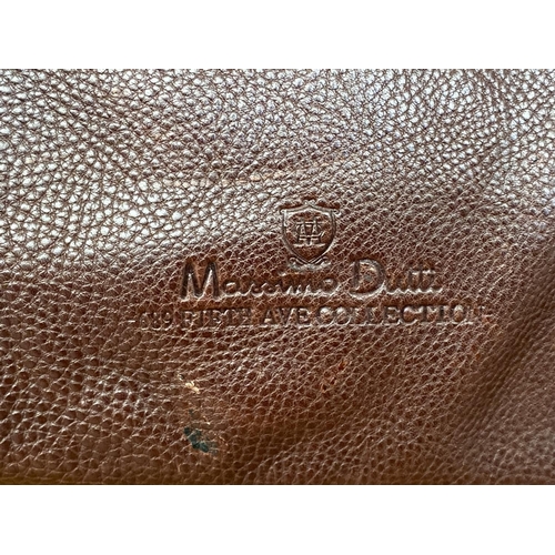 235 - Massimo Dutti New York Fifth Avenue Collection Beautiful Brown Leather Travel Bag