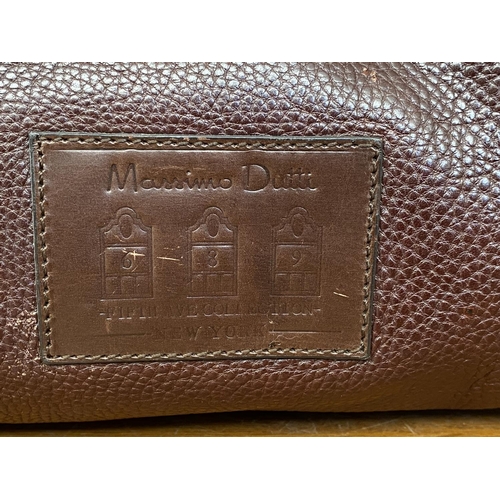 235 - Massimo Dutti New York Fifth Avenue Collection Beautiful Brown Leather Travel Bag