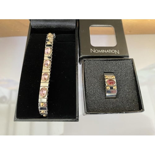 239 - Nomination Rosa Bracelet and Tormalina Rosa Ring Set