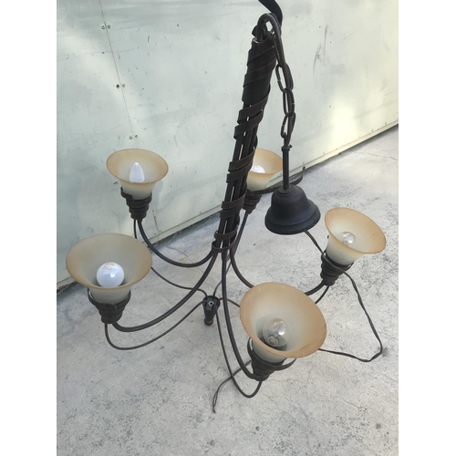 249 - Vintage Metal 5-Arm Ceiling Light