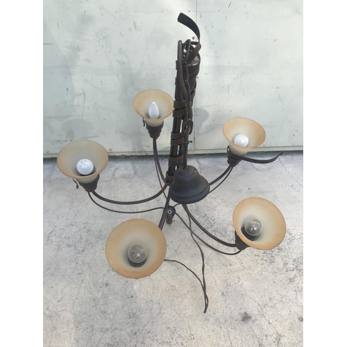 249 - Vintage Metal 5-Arm Ceiling Light