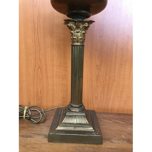 274 - Large Vintage Brass Oil Lamp Converted to Electric (59cm H.) - Taken Back on 22/1/2024