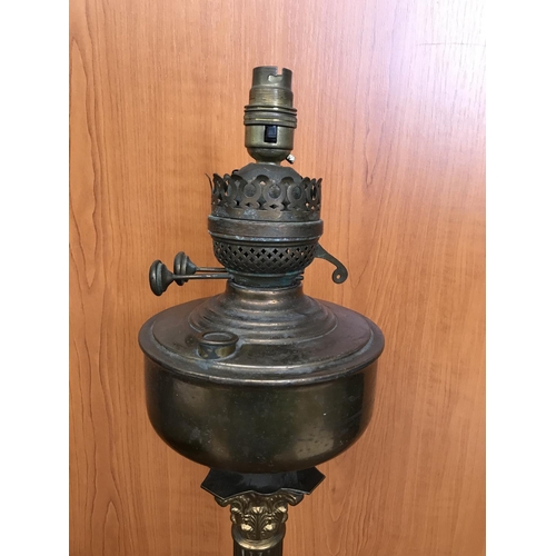 274 - Large Vintage Brass Oil Lamp Converted to Electric (59cm H.) - Taken Back on 22/1/2024