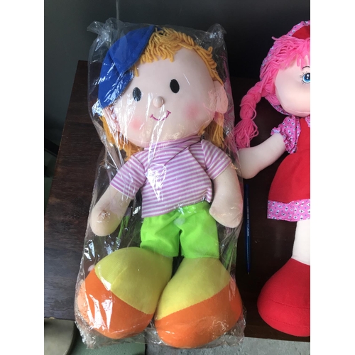 299 - Boy and Girl Soft Toy Dolls (Unused)