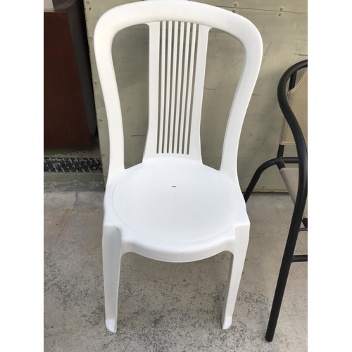 404 - x2 Metal Garden Stacking Chairs and Plastic One