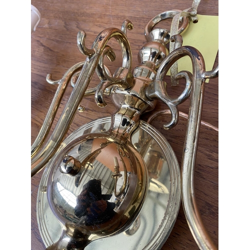 419 - Solid Brass 3-Arm Wall Light