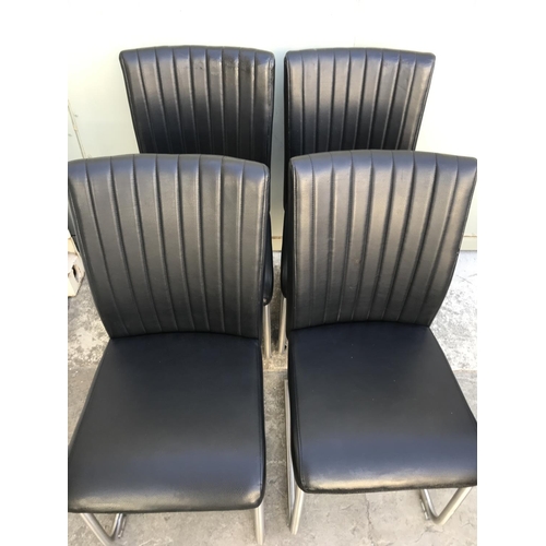 448 - x4 Metal Leatherette Dining Chairs