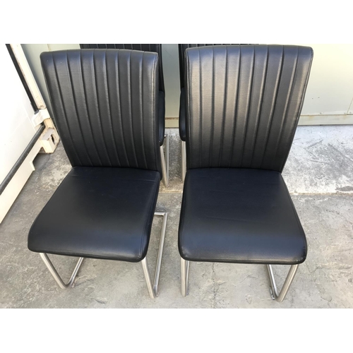 449 - x4 Metal Leatherette Dining Chairs