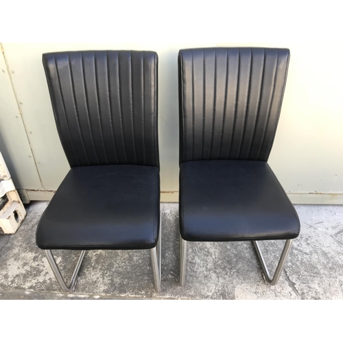 449 - x4 Metal Leatherette Dining Chairs