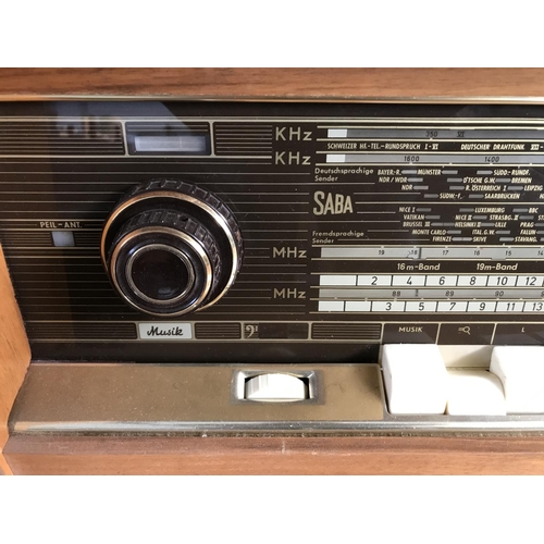 475 - Vintage 1950's SABA Radio Record Player, Made in Germany (W:105 x D:42cm x H:73cm)