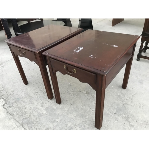 490 - x2 Drexel Heritage Side Tables with Drawer (Tops Need Attention)