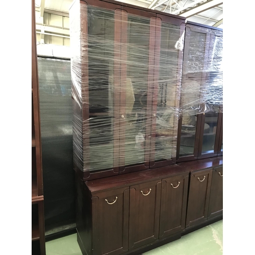 495 - Teak Wood Finland 2-Piece Vitrine with Bottom Cabinet (90 W. x 47 D. x 200cm H.)