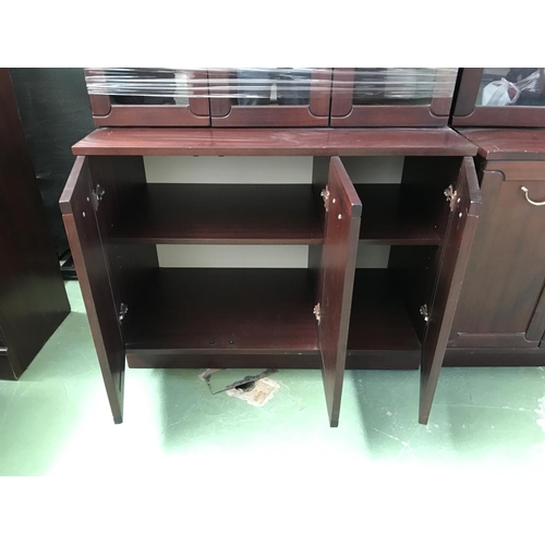 495 - Teak Wood Finland 2-Piece Vitrine with Bottom Cabinet (90 W. x 47 D. x 200cm H.)