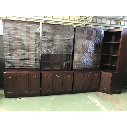 495 - Teak Wood Finland 2-Piece Vitrine with Bottom Cabinet (90 W. x 47 D. x 200cm H.)