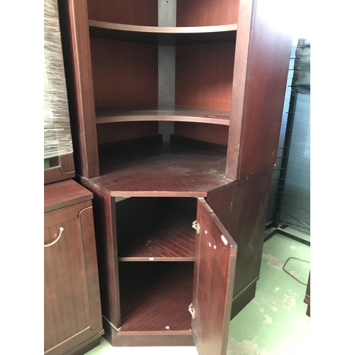 503 - Teak Wood Finland 2-Piece Corner Bookcase with Bottom Cabinet (90 W. x 80 D. x 200cm H.)