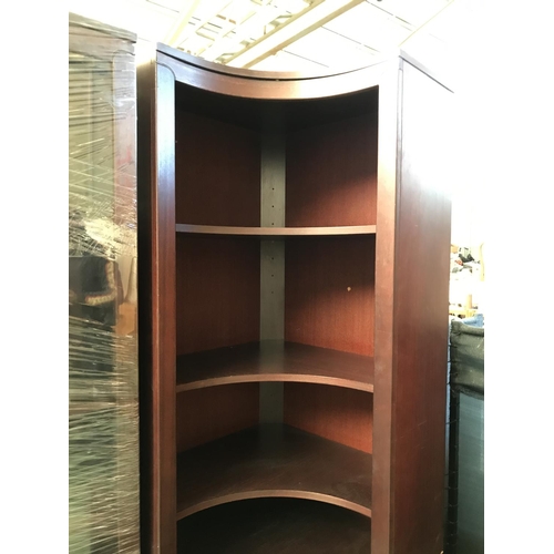 503 - Teak Wood Finland 2-Piece Corner Bookcase with Bottom Cabinet (90 W. x 80 D. x 200cm H.)