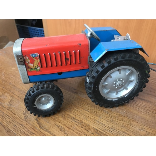 537 - Large Vintage 1960's DDR Tin Tractor Toy - Taken Back on 9/1/2024