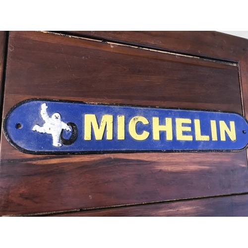 547 - Vintage 1970's Michelin Cast Iron Sign (50cm L.) - Taken Back on 26/1/2024