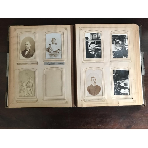 548 - Antique Photo Album with Brass Decoration and Antique Photos