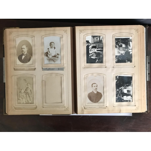 548 - Antique Photo Album with Brass Decoration and Antique Photos