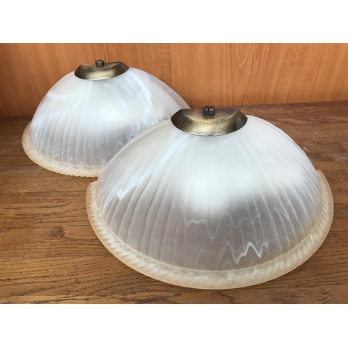 554 - x2 Frosted Glass Wall Lights