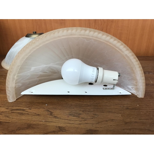 554 - x2 Frosted Glass Wall Lights