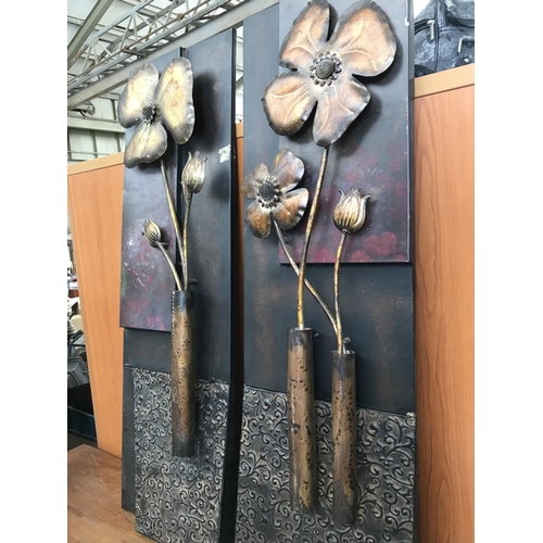 605 - Set of Metal Wall Artworks (28 x 88cm/each)