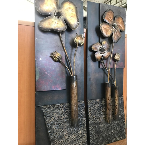 605 - Set of Metal Wall Artworks (28 x 88cm/each)