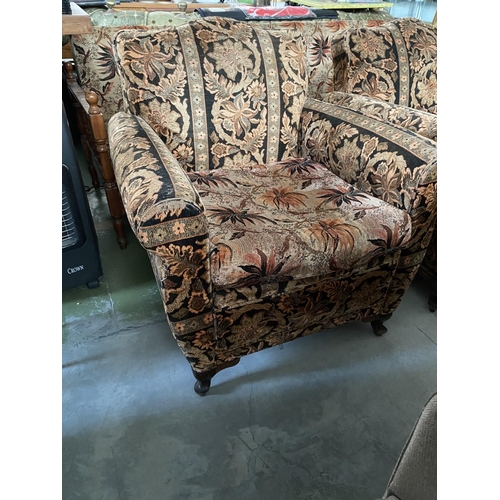 606 - Retro 3-Seat Sofa and 2 Armchairs (Sofa Needs Attention)