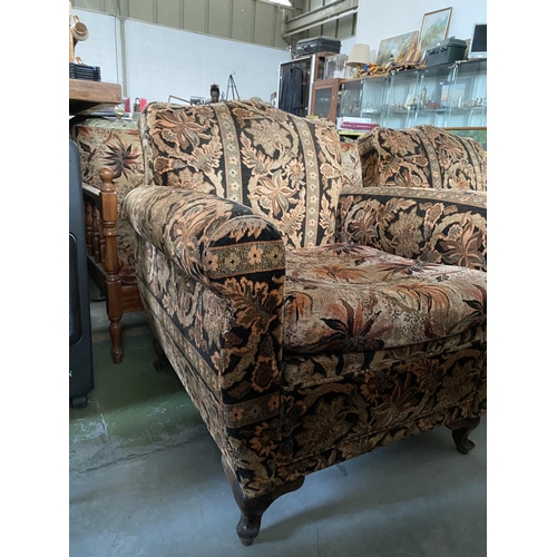 606 - Retro 3-Seat Sofa and 2 Armchairs (Sofa Needs Attention)