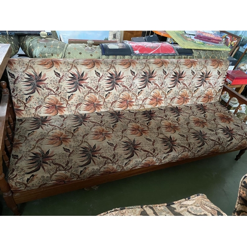 606 - Retro 3-Seat Sofa and 2 Armchairs (Sofa Needs Attention)