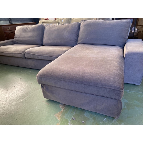 616 - Large 'Ikea' 4-Seat Brown/Grey Sofa with Chaise Longue (320 W. x 165cm D.)