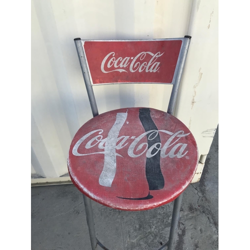 628 - Vintage Metal Coca-Cola Bar Stool (A/F)