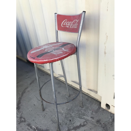 628 - Vintage Metal Coca-Cola Bar Stool (A/F)