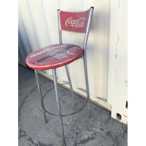 628 - Vintage Metal Coca-Cola Bar Stool (A/F)