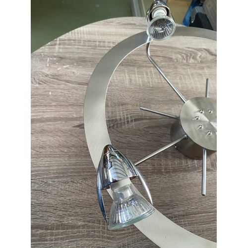 636 - Modern Chrome Colour 4-Lamp Ceiling Light (Unused)