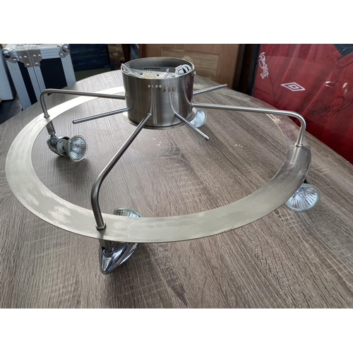 636 - Modern Chrome Colour 4-Lamp Ceiling Light (Unused)