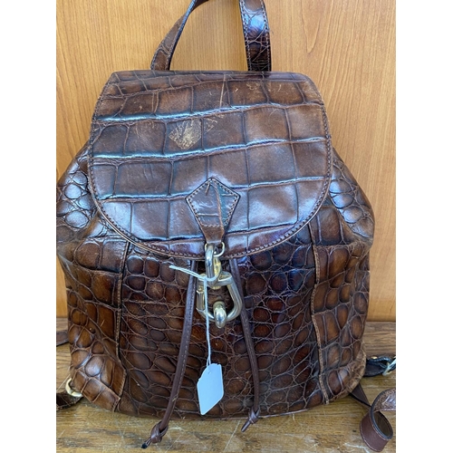 658 - Leather Brown Backpack