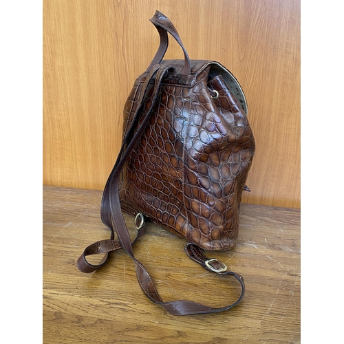 658 - Leather Brown Backpack