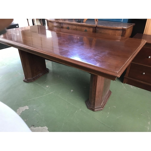 668 - Large Wooden Dining Table (200 W. x 100 D. x 76cm H. - Top Needs Attention)