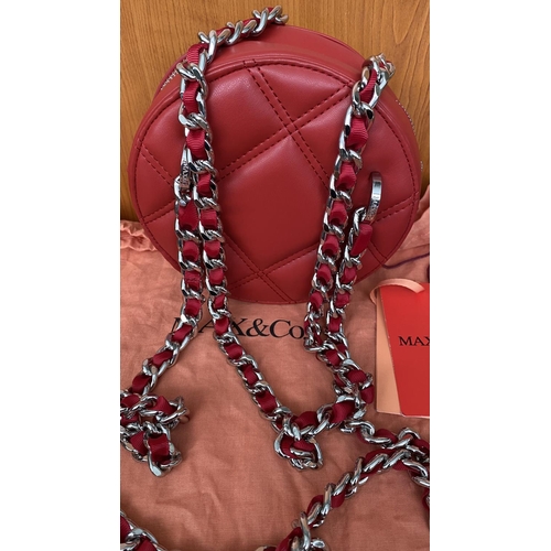 99 - Max & Co Red Mini Hand Bag with Chain Handles (Unused)
